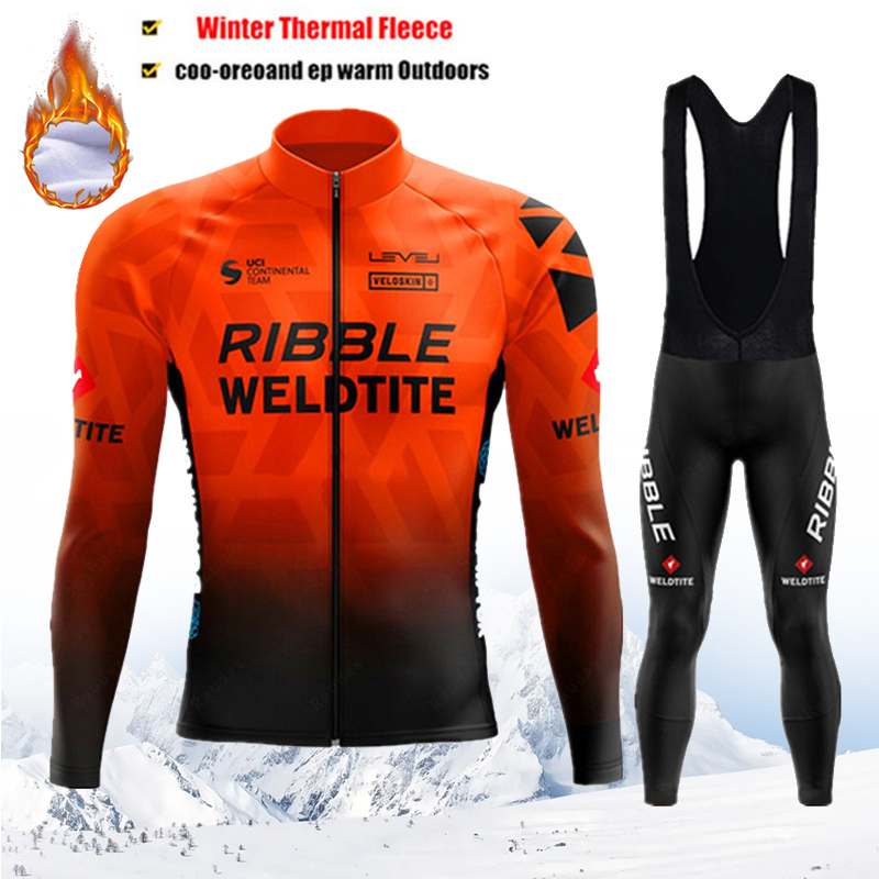 Cycling Bib Shorts - RIBBLE Set Jersey Bersepeda Musim Dingin